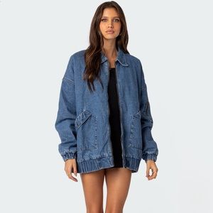 Edikted Sophie Oversized Washed Denim Coat